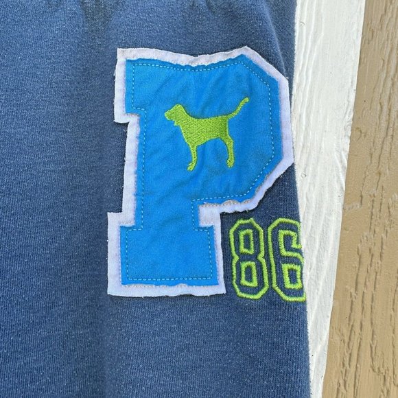 Victoria's Secret PINK Y2K Sweats Spell-Out Booty Pants Sweatpants Size XS Blue - Picture 3 of 5